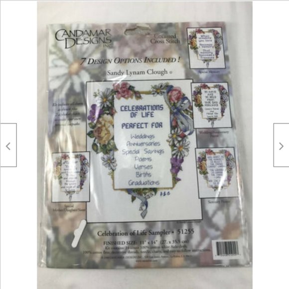 Celebration of Life Sampler Candamar Designs Counted Cross Stitch Kit #51255 - Picture 1 of 2